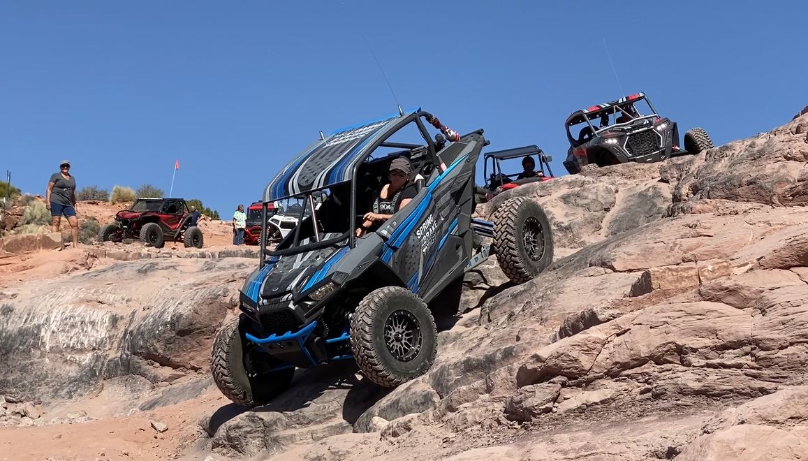 RZR sitting on an incline using the spring brake thingy parking brake